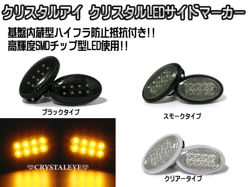 スバル車用（適合表要確認）クリスタルLEDサイドマーカー スモークタイプ