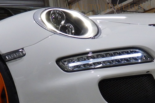 �ڥ����ȥ��奨�꡼�� �ݥ륷��997/911 2005����2009���ѡ�991�������� �ե����С�LED��󥰥إåɥ饤��(�֥�å��� AUTOJEWELRY