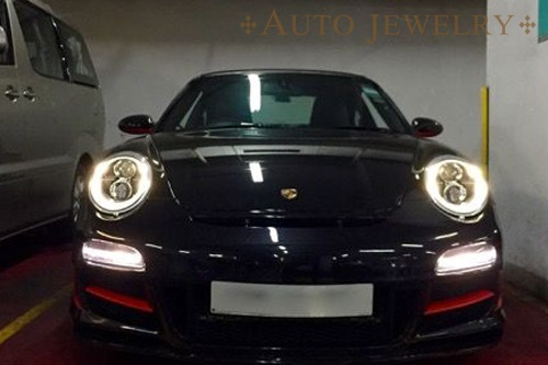 �ڥ����ȥ��奨�꡼�� �ݥ륷��997/911 2005����2009���ѡ�991�������� �ե����С�LED��󥰥إåɥ饤��(����С��� AUTOJEWELRY