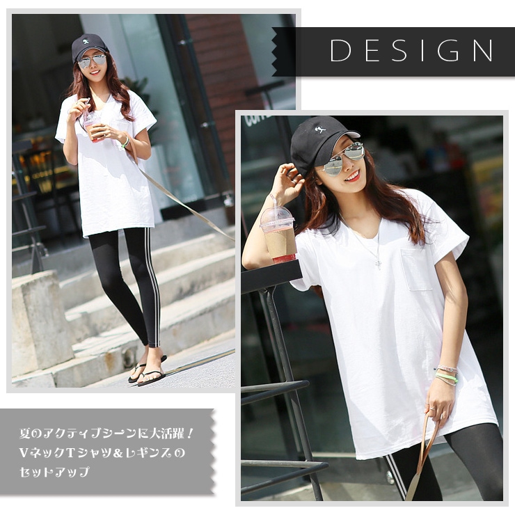 LL 2セット 新品 半袖Tシャツ+レギンス 黒 白 大きいサイズ カジュアル LL 2セット 新品 半袖Tシャツ+レギンス 黒 白 大きいサイズ