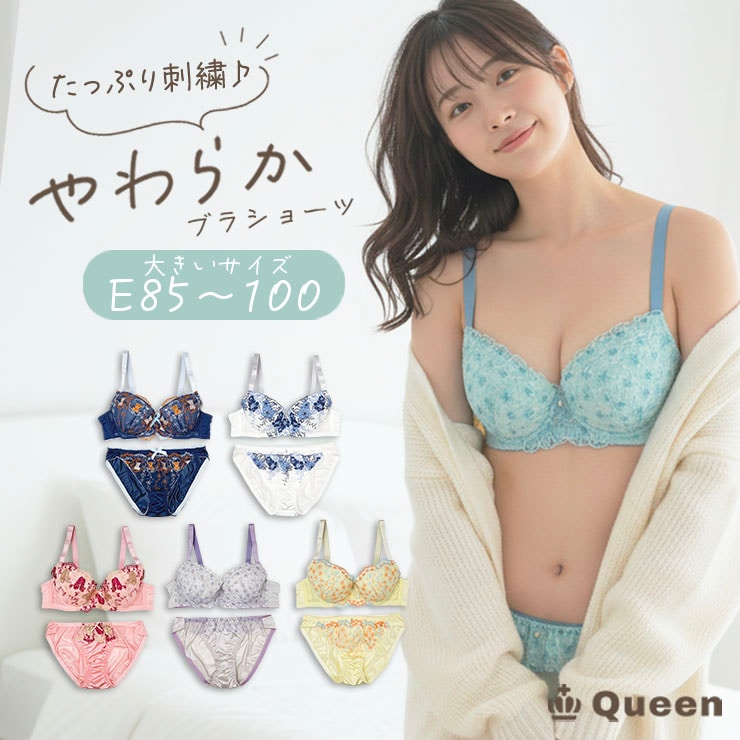 バイリーンカップブラジャーショーツセット （Eカップ アンダー85/90/95/100） (fg-e)