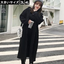 大きいサイズ レディース パーカーワンピース マキシパーカー 黒 裏起毛 LL 3L 4L 5L 6L ブラック 2019年 春 新入荷 ネコポス不可 (o8258）|2018年冬|新着