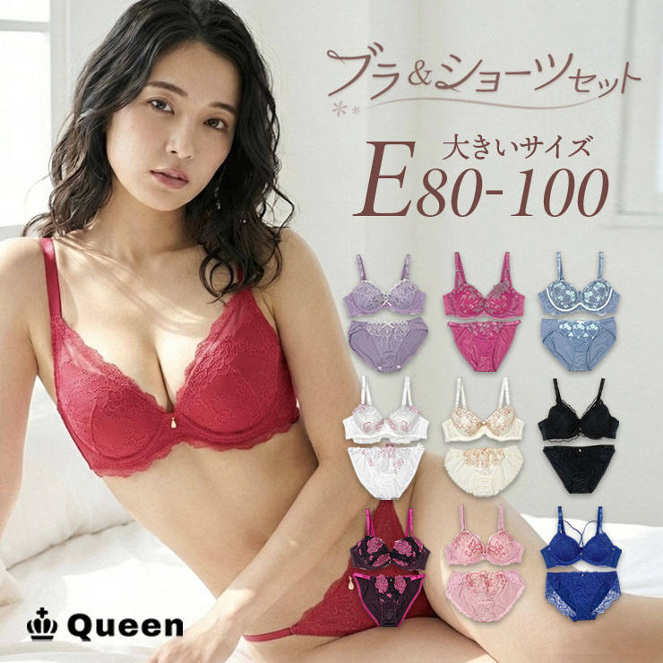 下着・アンダーウェア ^_^ ブラジャーショーツセット （Eカップ アンダー80/85/90/95/100） (j3-e)