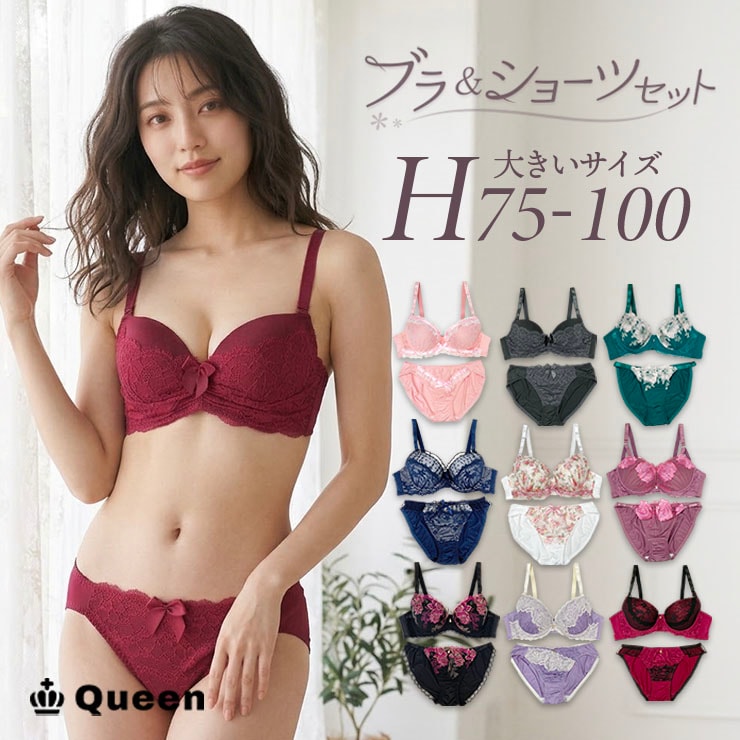 ブラジャーショーツセット （Hカップ アンダー75/80/85/90/95/100） (j3-h)
