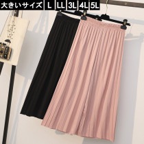 大きいサイズ レディース ワイドパンツ プリーツ クロップド ガウチョ L LL 3L 4L 5L ブラック ピンク 新入荷 ネコポス可 (24881278）|2020年夏|新着