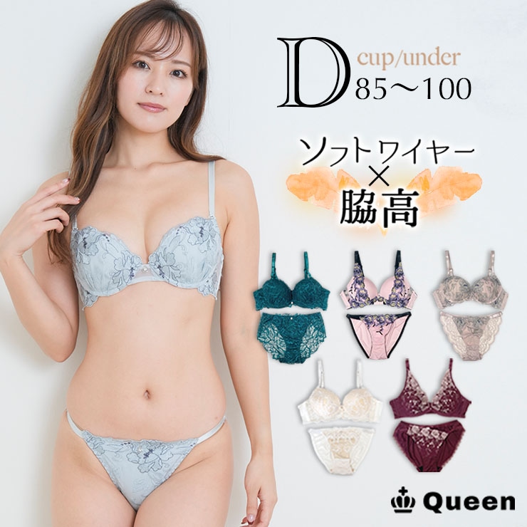 大きいサイズ ブラジャー ショーツセット レディース 下着 D85