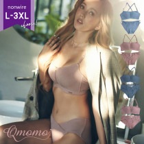 大きいサイズ ブラショーツセット バストアップ バッククロス ノンワイヤー フロントジップ L LL 3L 4L ブルー ピンク 新入荷 メール便不可 (q1905028)|2020年秋|新着