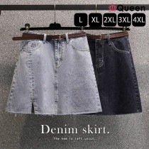 大きいサイズ レディース デニムスカート ミニスカ ベルトつき カットオフ 台形スカート 春 夏 秋 L LL 3L 4L 5L ライトブルー ダークブルー 新入荷 メール便不可 (c6788）|20