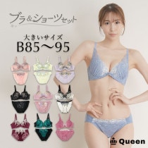 大きいサイズ ブラショーツセット レース モールドカップ B85 B90 B95 (j3a-b)|【削除】カップ別ブラ＆ショーツ|下着