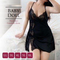 大きいサイズ レディース ルームウェア キャミワンピ ベビードール ネグリジェ ナイトウェア レース LL 3L 4L 5L 6L (r31451）|ベビードール