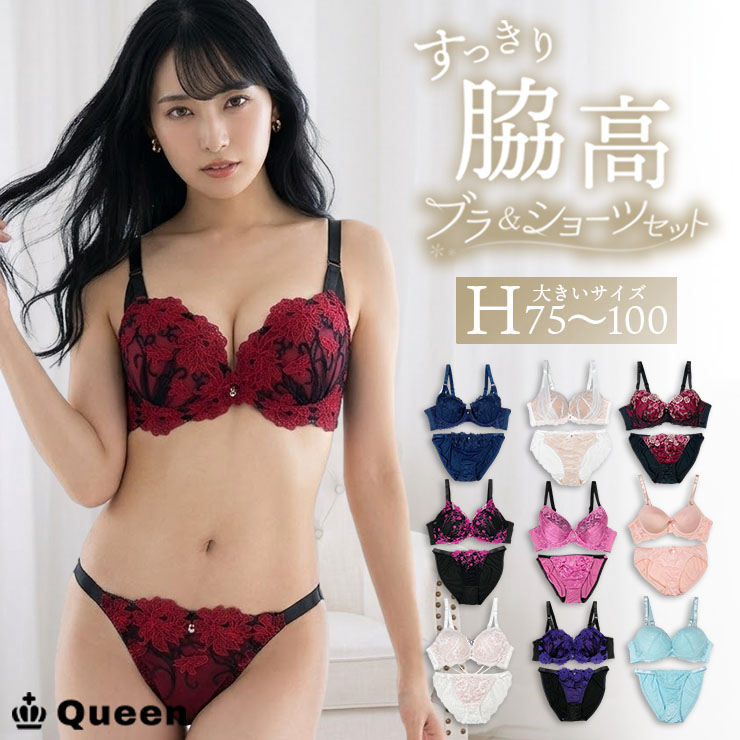 脇高ブラジャーショーツセット（Hカップ・アンダー75/80/85/90/95/100） (j5a-h)