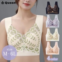 大きいサイズ レディース ブラジャー ノンワイヤー シームレスブラ ナイトブラ 花柄 L LL 3L 4L 5L 6L (tb010)|下着