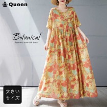 ボタニカルフラワープリントワンピース (72078）|2025年夏|新着