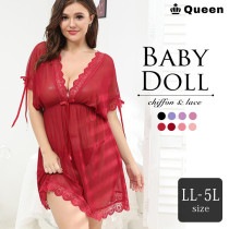 リボンつきフレアスリーブベビードール (r7220）|ベビードール