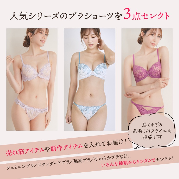大きいサイズ ブラジャー 福袋 ブラショーツセット (fukubura3gh)
