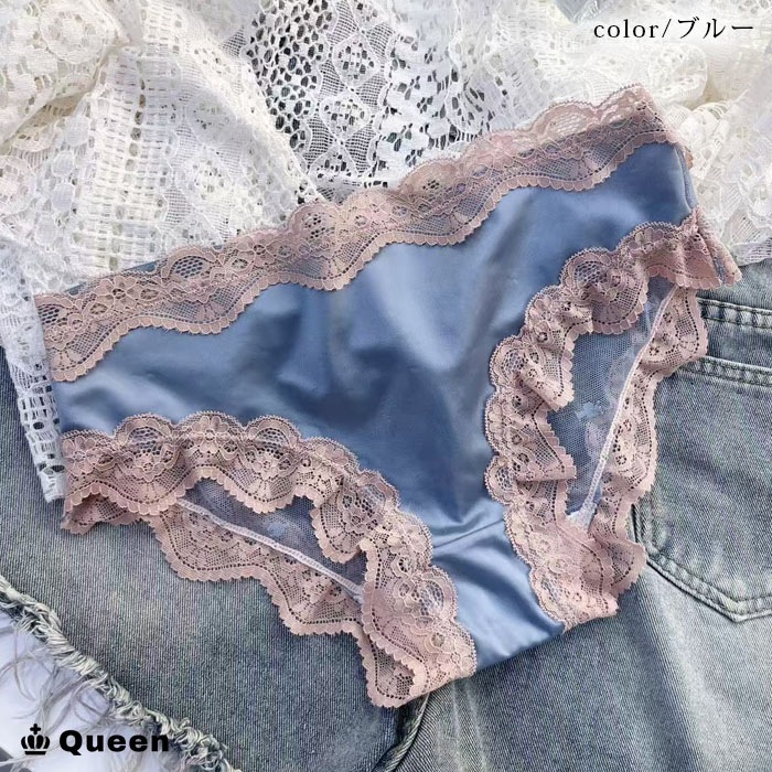サテンレーススート柄メッシュオープンバックショーツ (s112）