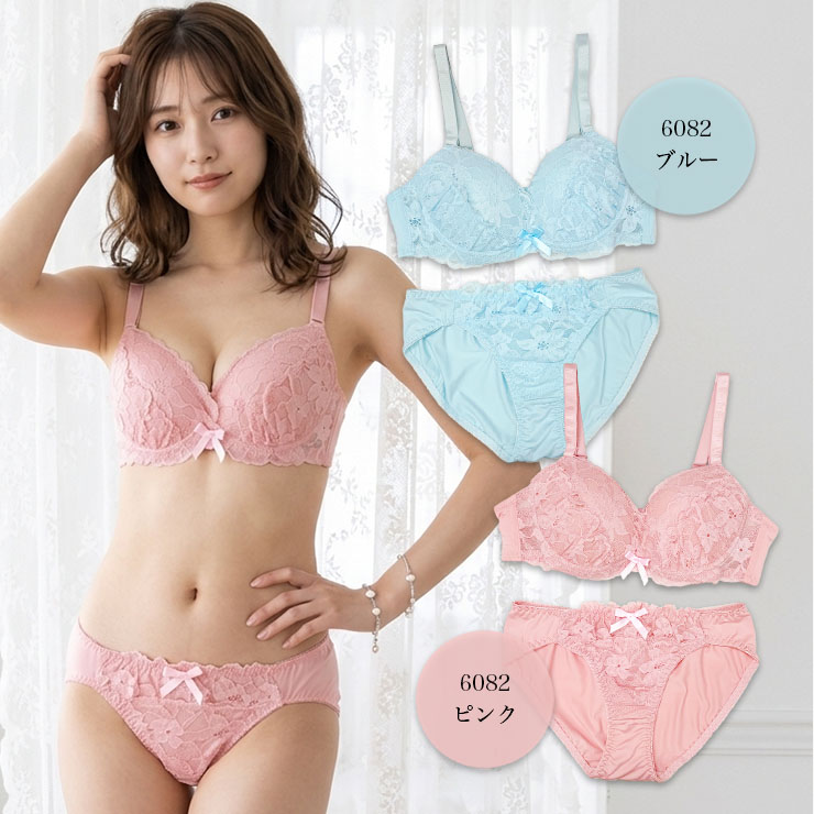 ソフトワイヤーブラジャー＆ショーツセット（Dカップ・アンダー85/90/95/100） (j6-d)