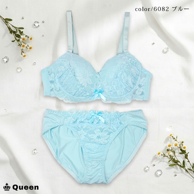 ソフトワイヤーブラジャー&ショーツセット(Eカップ・アンダー80/85/90/95/100) (j6-e)