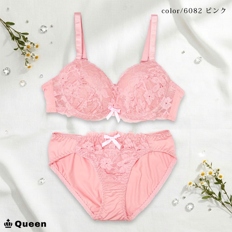 ソフトワイヤーブラジャー＆ショーツセット（Fカップ・アンダー80/85