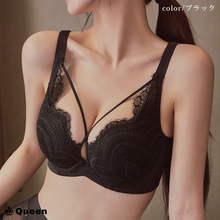 幾何柄スカラップレースストリングブラジャー (tb324）