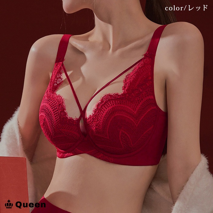 幾何柄スカラップレースストリングブラジャー (tb324）