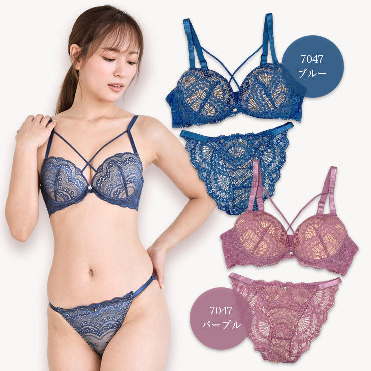 ソフトワイヤー×脇高ブラジャー＆ショーツセット（Gカップ・アンダー70