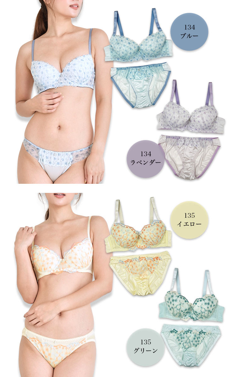 バイリーンカップブラジャーショーツセット (Fカップ アンダー85/90/95/100) (fg-f)