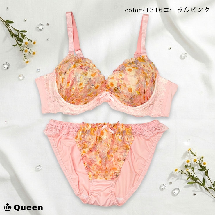 フェミニンブラショーツセット カップ別 Fカップ アンダー80 85 90 95