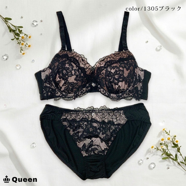 フェミニンブラショーツセット カップ別 Hカップ アンダー70 75 80 85 90 95 100 (j1-h)