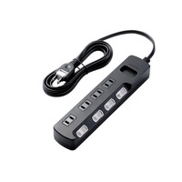 エレコム AVボトム4口2.5mスイッチ AVT-K6A-2425BK