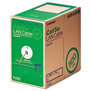エレコム EU RoHS指令準拠 LANケーブル（Cat5e 単線）300m LD-CT2/DR300/RS(オレンジ)