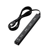 エレコム ほこり防止シャッター付きスリムタップ T-NSL-2630BK