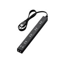 エレコム ほこり防止シャッター付きスリムタップ(雷ガード内蔵) T-NSLK-2610BK