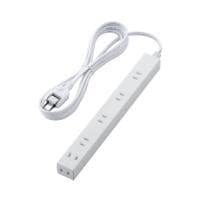 エレコム ほこり防止シャッター付きスリムタップ(雷ガード内蔵) T-NSLK-2630WH