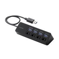 エレコム 4ポートUSB3.0ハブ(マグネット・個別スイッチタイプ) U3H-S418BBK