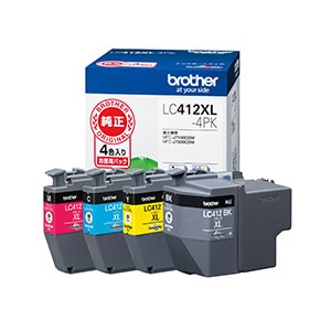 ブラザー LC412XL-4PK 大容量インクカートリッジ お徳用4色パック 【対応機種：MFC-J7300CDW/MFC-J7100CDW】