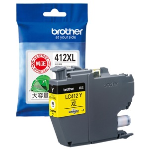 ブラザー インクカートリッジ 大容量タイプ（イエロー）LC412XLY 【対応機種：MFC-J7300CDW/MFC-J7100CDW】