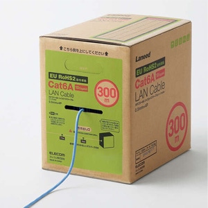 エレコム Cat6A対応LANケーブル(自作用・長尺)　LD-GPAL/BU300RS（300m、ブルー）