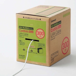 エレコム Cat6A対応LANケーブル(自作用・長尺)　LD-GPAL/WH300RS（300m、ホワイト）