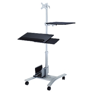 サンワサプライ キーボード台・CPUスタンド付き液晶モニタスタンド CR-LAST3