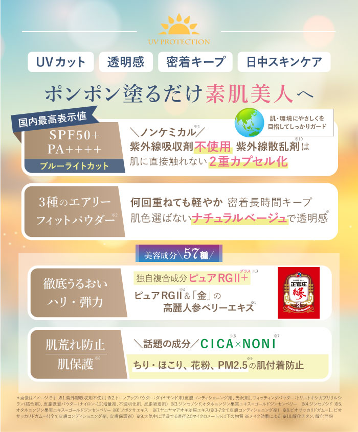 �����ץ꡼�� RGII+ ����ʡ���ե� ���륯���С� UV�ݥ�ݥ����Ʊեѥ�����SPF50+/PA++++ �����Ƥ��ߤ�ѥ�������