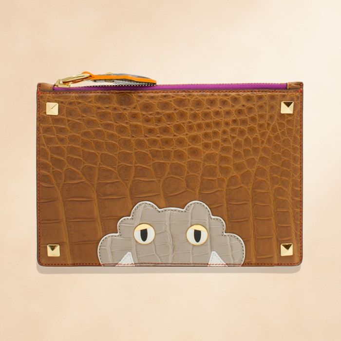 チビナイル　マット　クロコダイル　ワニマルポーチ　キャメル