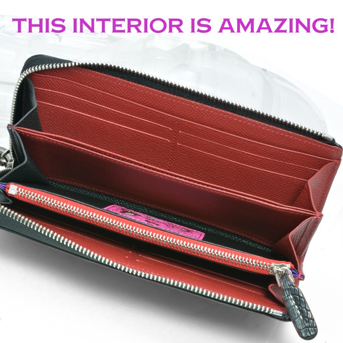 チビナイル　マット　クロコダイル　ウォレット　ロルナ　ブラック