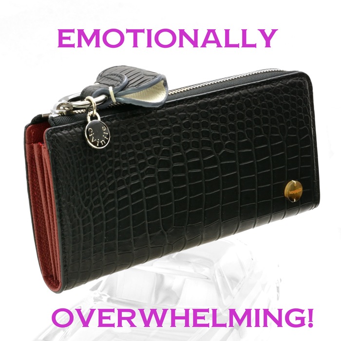 チビナイル　マット　クロコダイル　ウォレット　ロルナ　ブラック