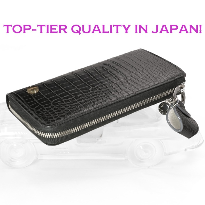 チビナイル　マット　クロコダイル　ウォレット　ロルナ　ブラック