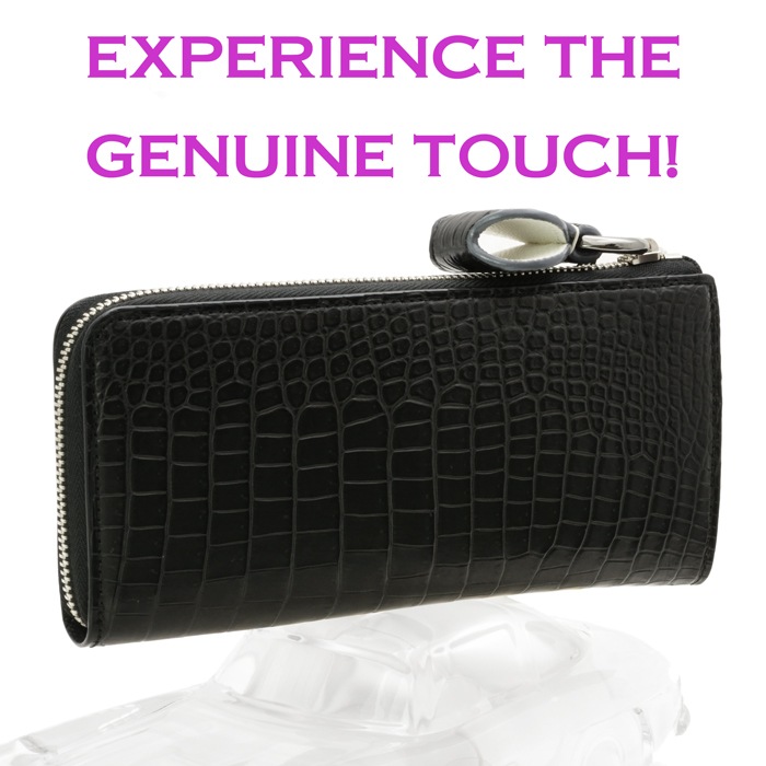 チビナイル　マット　クロコダイル　ウォレット　ロルナ　ブラック