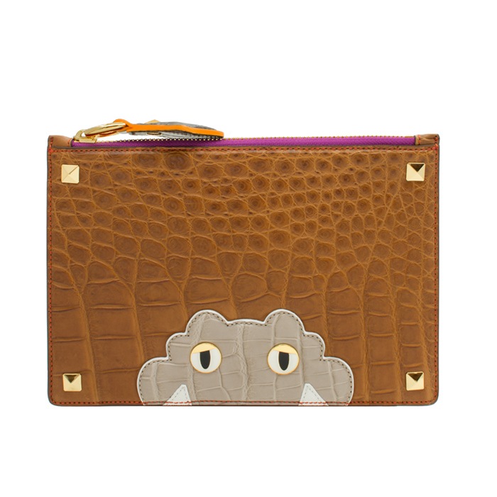チビナイル　マット　クロコダイル　ワニマルポーチ　キャメル