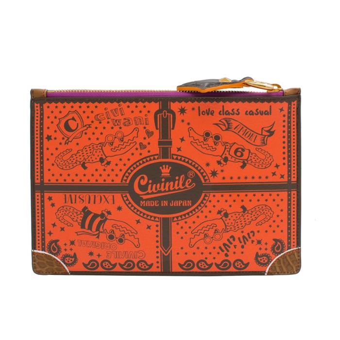 チビナイル　マット　クロコダイル　ワニマルポーチ　キャメル