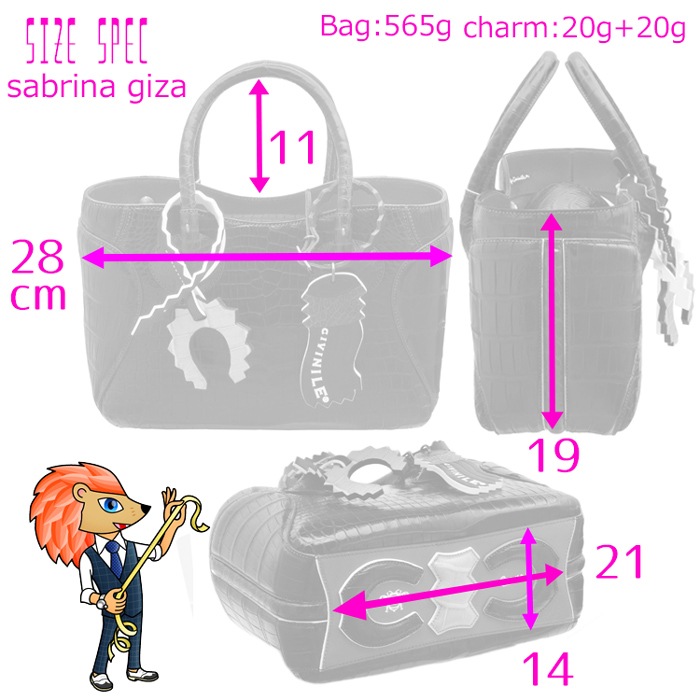 チビナイル　クロコダイル　ハンドバッグ　ギザサブリナ　ブラック