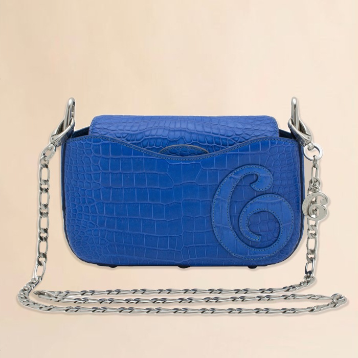 チビナイル　クロコダイル　3way チェーンショルダーバッグ　ロクリーチェ　ブルー